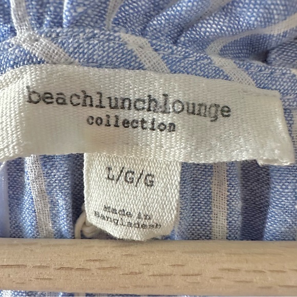 NWT Beach Lunch Lounge Boho Coastal Blue White Striped Sleeveless Tiered Dress - Picture 6 of 16